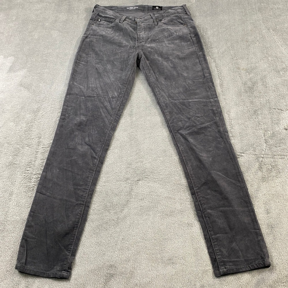 AG Adriano Goldschmied The Prima Ankle Cigarette Corduroy Pants Womens 26R‎ Gray